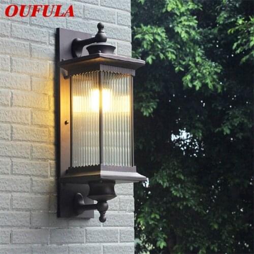 OUFULA Outdoor Retro Wall Light Sconces Classical LED Lamp Waterproof Home Decorative For Porch