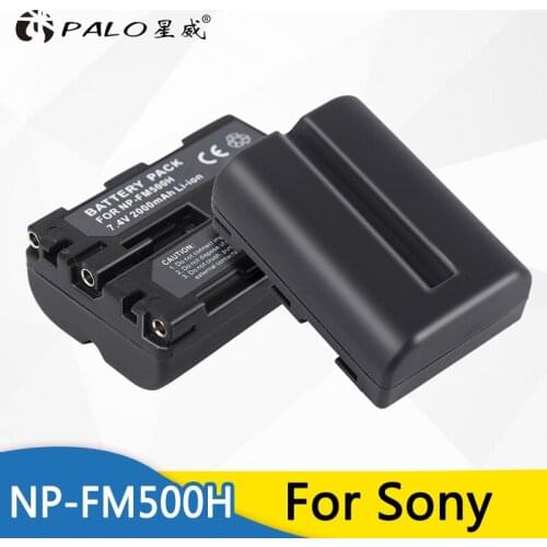 Palo Battery 2pcs 2000mAh NPFM500H NP-FM500H NP FM500H Li-ion Digital Camera Battery For Sony A57 A58 A65 A77 A99 A550 A560 A580