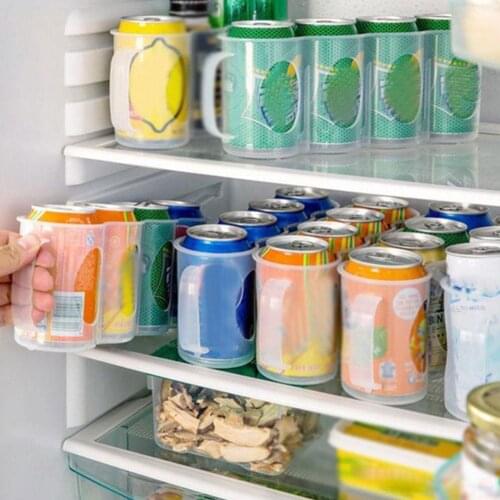 Plastic Beer Soda Can Storage Holder For Refrigerator Fridge Space Rack Kitchen Organizer Saver Holders H3L0