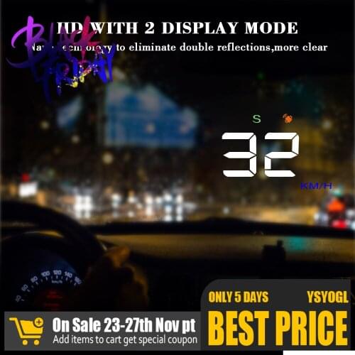 Head A5 Car HUD GPS Up Display Windshield Projector Digital Speedometer GPS HUD Display Car Projector Two Display Mode