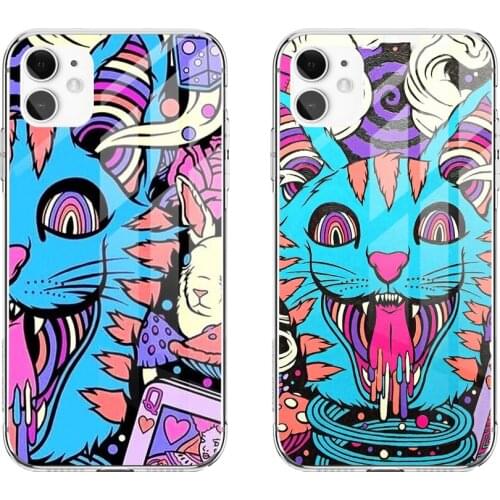 For Iphone12 Personality dog tiger head Phone Case Transparent For iphone12 11 Pro Max X XR XS MAX 7 8 plus 6S SE 12 Mini Cover