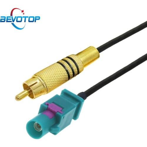 Extended Fakra Z Male to RCA Male Plug Video Cable Adapter Pigtail Car Parking Reversing Rear View Camera Adapter Cable