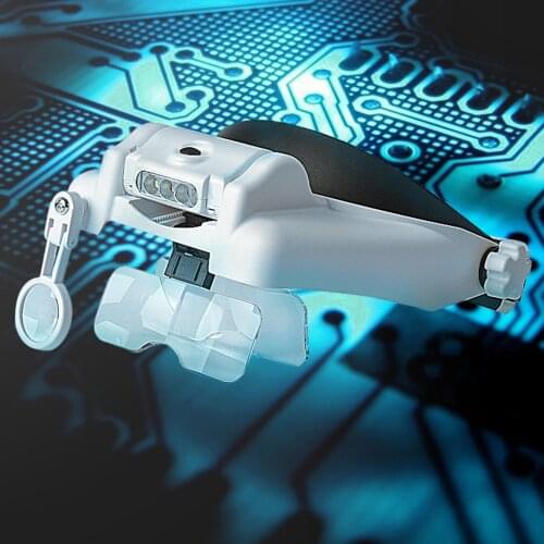 Adjustable Head Wearing Magnifier USB Charging Head Magnifier 1-8X For Vision Headband Eyewear With 3 LED Light 5 Lens