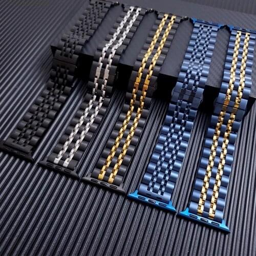 Stainless Steel Butterfly buckle Strap For iWatch 42mm 38mm Bracelet watchbands For Apple Watch Series 6 SE 5 4 44mm 40mm bands