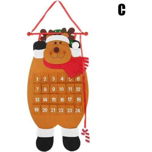 2020 New Christmas Advent Calendar Felt Fabric Holiday Countdown Xmas Tree Decor Supplies