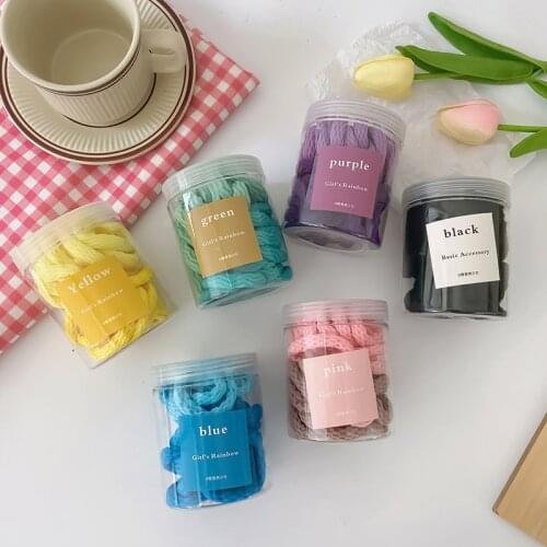 Ruoshui 30pcs/Barrel Woman Girls Colorful Nylon Elastic Hairband Rubber Band Women Hair Accessories Hair Ties Ponytail Holders