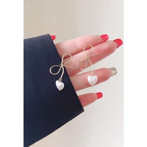 Bow Love Pearl Earrings No Hole Ear Clips Lovely and Sweet Bowknot Clip Earring Without Piercing Minimalist Earrings CE811