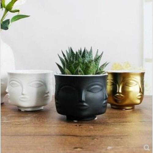 Nordic art creative face model ceramic vase, home desktop decoration crafts, beautiful porcelain