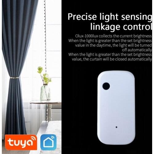 Tuya Zigbee 180 ° Illuminance Sensor Smart Brightness Sensor Smart Life Powered With USB Light Sensor to AI Automation 1000LUX