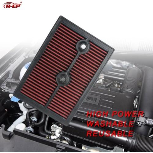 R-EP Perfanmance Replacement Panel Air Filter Fits for Volkswagen Polo GOLF PASSAT SKODA SEAT Audi High Power Washable Reusable