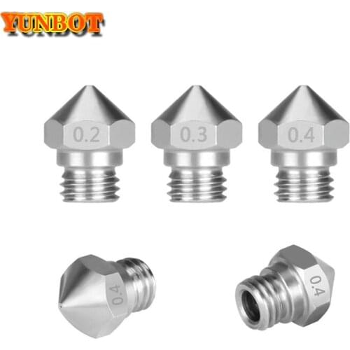 10PCS MK10 Stainless Steel Nozzle For 3D Printer Parts 0.2/0.3/0.4/0.5/0.6/0.8/1.0mm 1.75mm Filament M7 Thread Nozzles 2