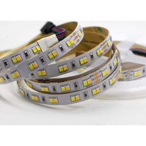 Smd 2835 CCT LED Strip 120leds/m CW/WW Dual White Color Temperature Adjustable Flexible tape 16.5ft 5m 24V Double Color