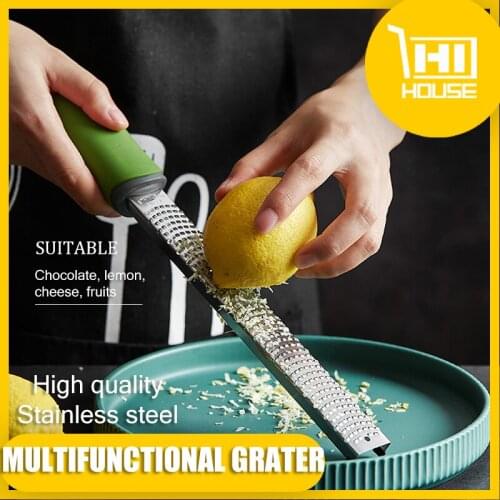 Stainless Steel Cheese Gouge Citrus Lemon Potato Garlic Chocolate Zester Cheese Grater With Plastic Cover Long Ergonomic Handle