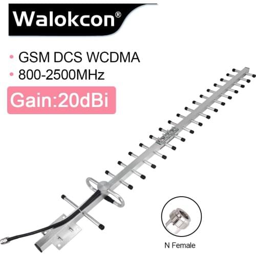 20 dBi Gain External Antenna For 2g 3g 4g Cellphone Signal Repeater GSM DCS LTE WCDMA Booster Outdoor Yagi Antenna 800-2500 MHz