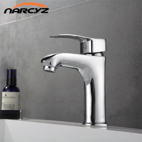 NARCYZ High Quality Bathroom Basin Faucet Deck Mounted Chrome Single Handle Ceramic Brass Contemporary Mixer Tap XT503