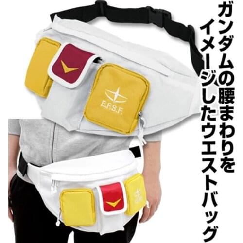 Japan Anime Waist Bag Gundam RX-78-2 Cosplay Canvas Messenger Bag Portable Adult Belt Bag Knapsack Wholesale Fanny Packs Gifts