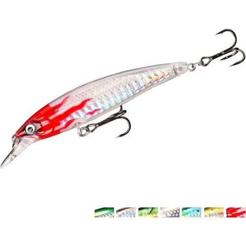 85mm 9g Laser Minnow Floating Fishing Lures Deep Diving Swimbait Crankbait Whopper Plopper Sink Bass Bait Japan Tackle Pesca