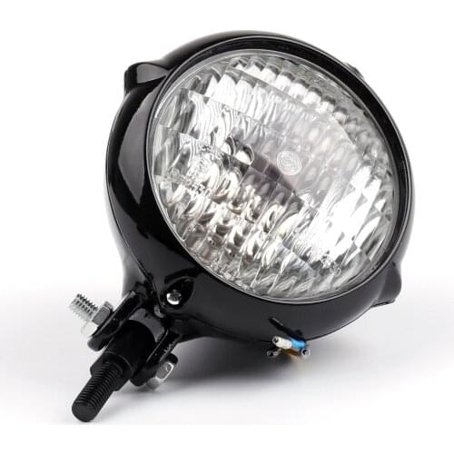 Artudatech 5.3" Retro Classic H4 Vintage Hi/Lo Beam Motorcycle Headlight Headlamp For Bobber Cruiser Custom