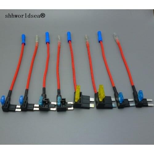Shhworldsea 1pc MINI SMALL MEDIUM Size Car Blade Fuse Holder Add-a-circuit Electric Appliance Piggy Back Fuse Tap Clip Optional