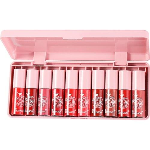 10PCS Lip Balm Moisturizing Waterproof Long Lasting Lipstick 10 pieces of set box lip gloss dye lip liquid lip glaze