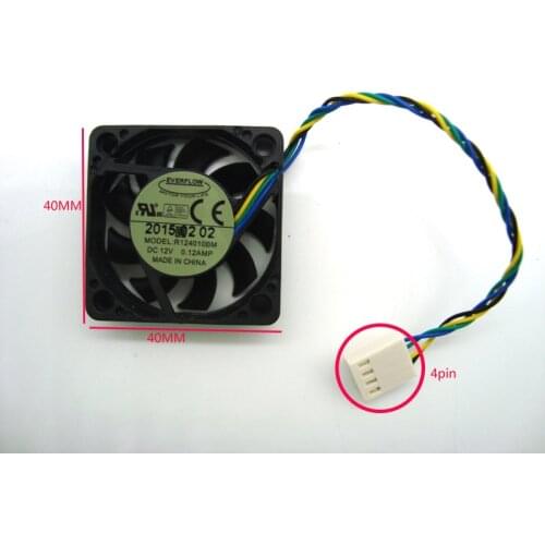 FreeShipping EVERFLOW R124010BM 4010 4CM 12V 0.12A 4-wire 4pin double ball bearing silent cooling fan