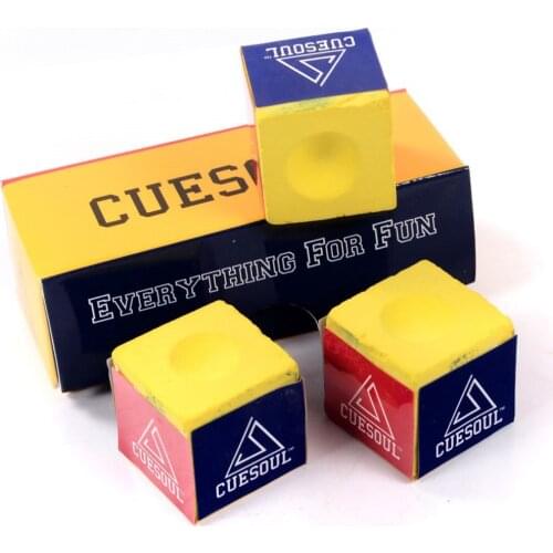 Cuesoul Free Shipping 3 pcs/set Billiard Cue Chalk Yellow Color Snooker Pool Cue Chalk for Billiard Accessories