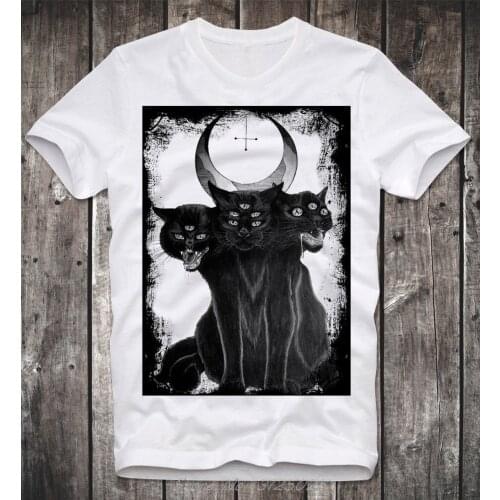 T-shirt Three Headed Cat Satan Satanism Satanismus Anton Lavey Church Of Gothiccool Casual Pride Fashion Tshirt Tees