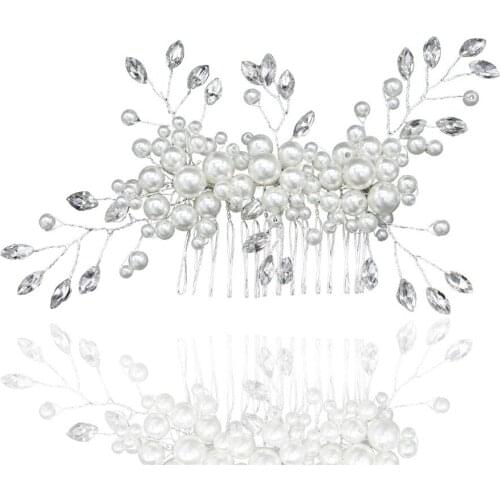 Europe and America Bridal flowers hair comb white silk yarn flower Bridal jewellery