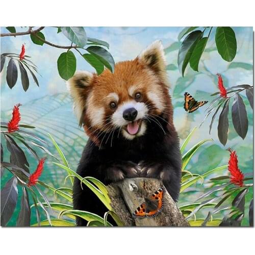 5D DIY Diamond Painting Raccoon Full Drill Square round Handcraft Kit Embroidery Picture Lover Gift