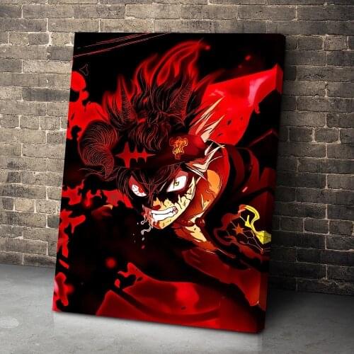 Prints Blood Red Devil Asta Black Clover Canvas Paintings Home Decor Anime Picture Modular Poster For Living Room Wall Art Frame