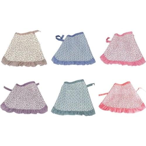 1pc New Style Short Waist Kitchen Apron Lace Half Waist Bib Maid Costume With Kitchen Party Favors For Women Waitress