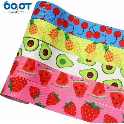 38MM 10Yards M-21413-455 Fruit Series Thermal Transfer Printed Grosgrain Ribbons,Bow Cap DIY Party Gift Packaging Materials