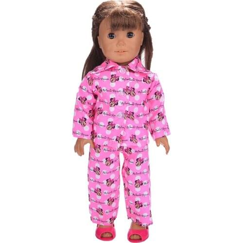 Lovely pajamas set Doll Clothes Wear fit 18 inch Children best Birthday Gift N533