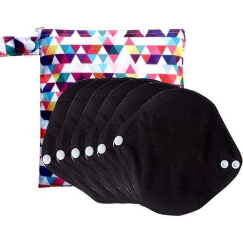 Reusable pantyliner with organic bamboo inner, super soft bamboo cloth pads for light days and daily discharges, Menstual pads