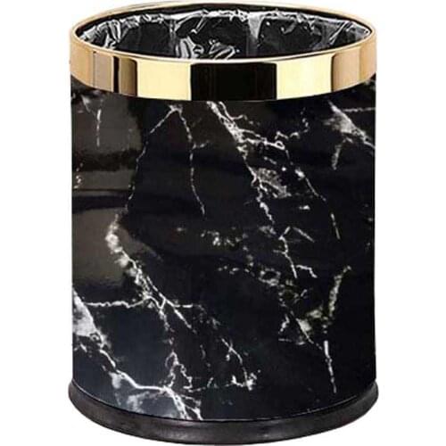 Marble Pattern 10L Trash Can Bin Buckets Diameter 23cm Height 27cm Waste Bins Living Room Bathroom Kitchen Dustbin Trash Bin