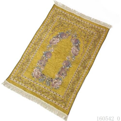 Ramadan Muslim Prayer Blanket Worship Rugs Chenille Carpet 110*70cm Prayer Mat Arab Islam Ceremony Mosque Musallah Anti-slip Mat