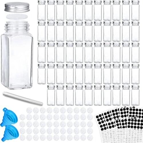 12 Piece Kitchen Glass Spice Pot Set with Seasoning Stickers Kitchen Salt and Pepper Bottles Spice Storage Box Storage Container