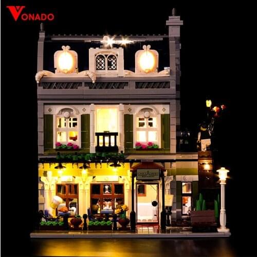 Led Light set for 10243 parisian restaurant the City series blocks models 15010 light up your Toys (light set only,no blocks )