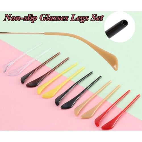 Wholesale 1Pair Soft Silicone Anti Slip Eyeglasses Glasses Temple Tips Accessories Square Hole Non-slip Glasses Legs Grip Holder