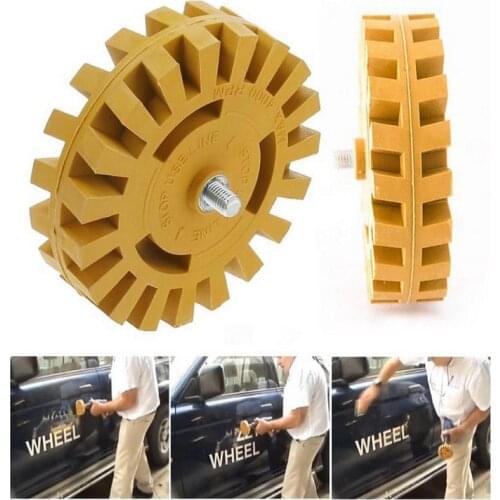 Pneumatic Rubber Wheel with Electric Drill Adapter for Easy Installation in Any Pneumatic Or Domestic Electric Drill (Yellow)