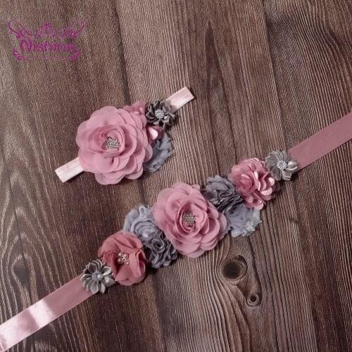 Women Elegant Sash Shining Rhinestone Flower Waistband Wedding Dress Decoration Fashion Lady Clothing Accessories Maternity Belt