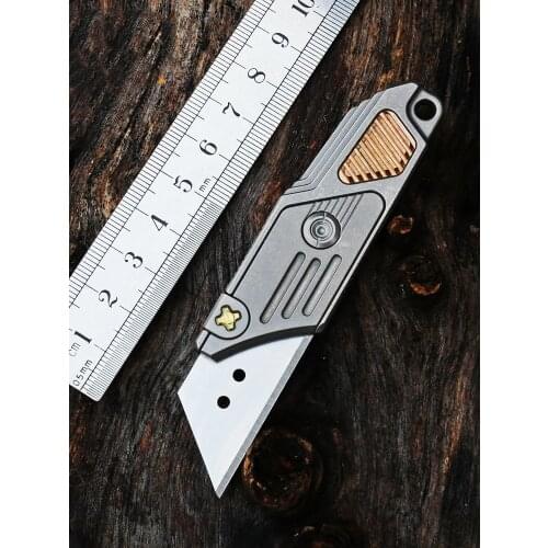 Straight Utility Knife TC4 Titanium Alloy Portable Box Opener Wallpaper Knife Outdoor Self-defense Self-help Gift EDC