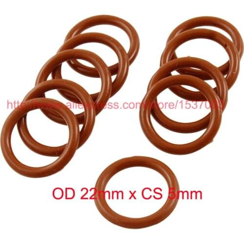 OD 22mm x CS 5mm red rubber o-ring o rings silicone washer