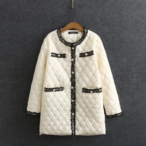 Oversize Chic Womens Padded Jacket Winter New 2020 Slim And Loose Style Quilted Embroidered Light Cotton Coat