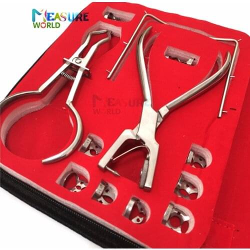 Dental Dam Hole Puncher Set Puncher Pliers for Dentist Perforator Rubber Orthodontic Tools Dam Clip