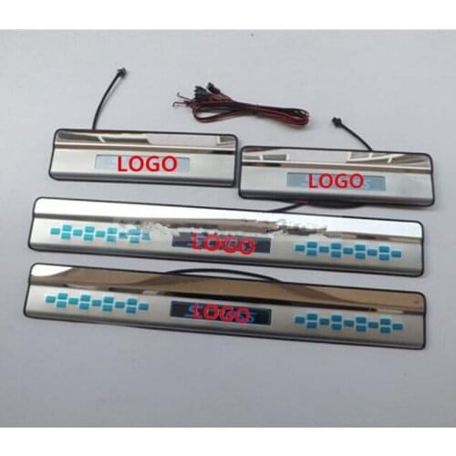 For Suzuki SX4 S Cross 2013 Stainless Steel Led Door Sill Strip Welcome Pedal Auto Car Styling Stickers Accessories 4pcs
