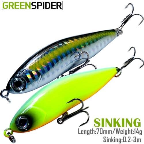 GREENSPIDER Sinking pencil lure stickbaits Fishing baits 14g Ima Honey Trap Pencil Sinking fishing 2021 Artificial Hard Bait