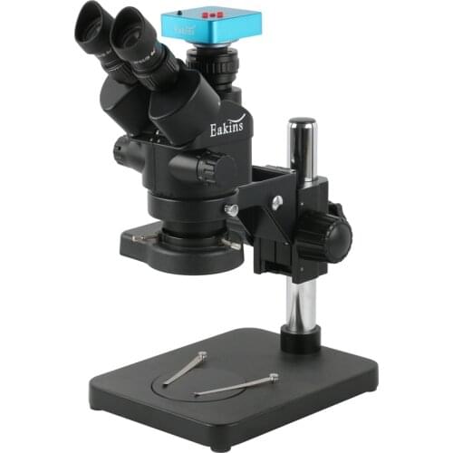 3.5X 7X 45X 90X Simul-focal Zoom Trinocular Stereo Microscope C Mount Adapter 144 LED For Phone PCB Soldering Electronic Repair