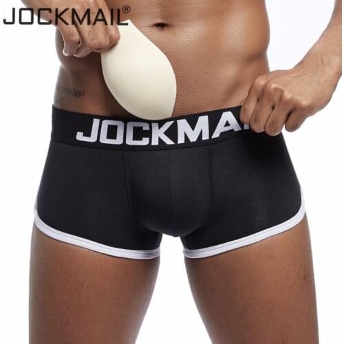 JOCKMAIL Brand Sexy men underwear penis boxer Push up boxershorts Breathable Mens Package Enhancing Padded Trunk gay underwear