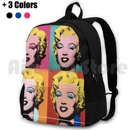 Marilyn Outdoor Hiking Backpack Waterproof Camping Travel Marilyn Marilyn Monroe Color Pop Blue